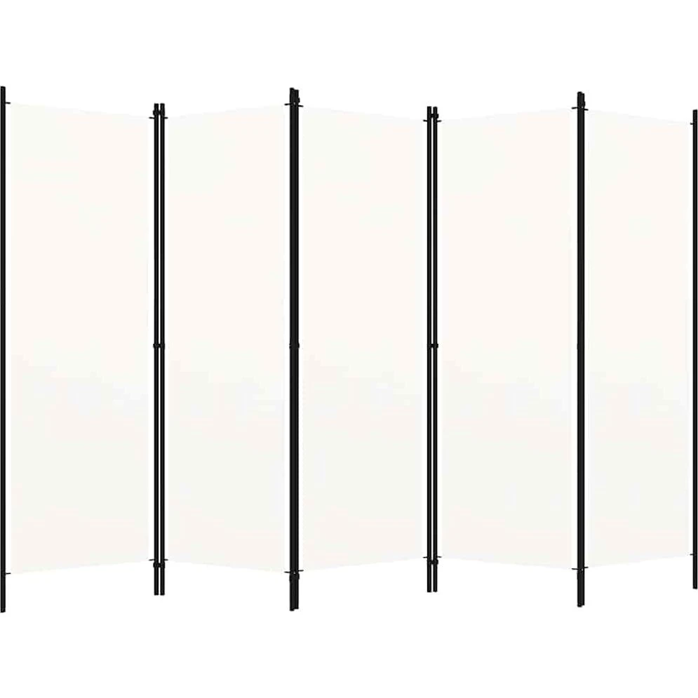 vidaXL 5-panels rumdeler 250 x 180 cm hvid