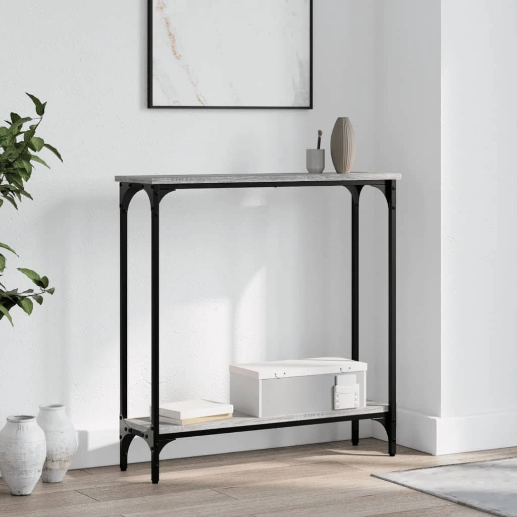 vidaXL Konsolbord 75x22,5x75 cm i grå sonoma-eg