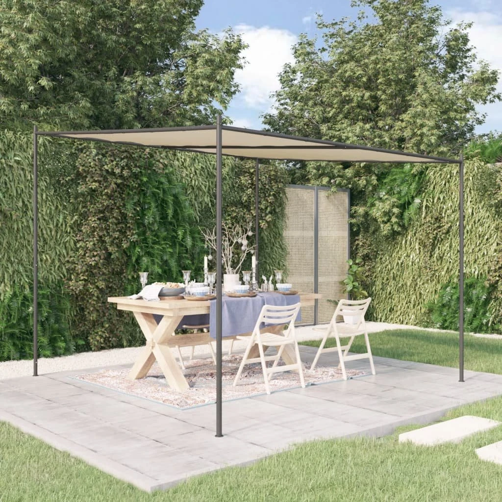 vidaXL Pavillon 3x3 m i beige polyester og stål