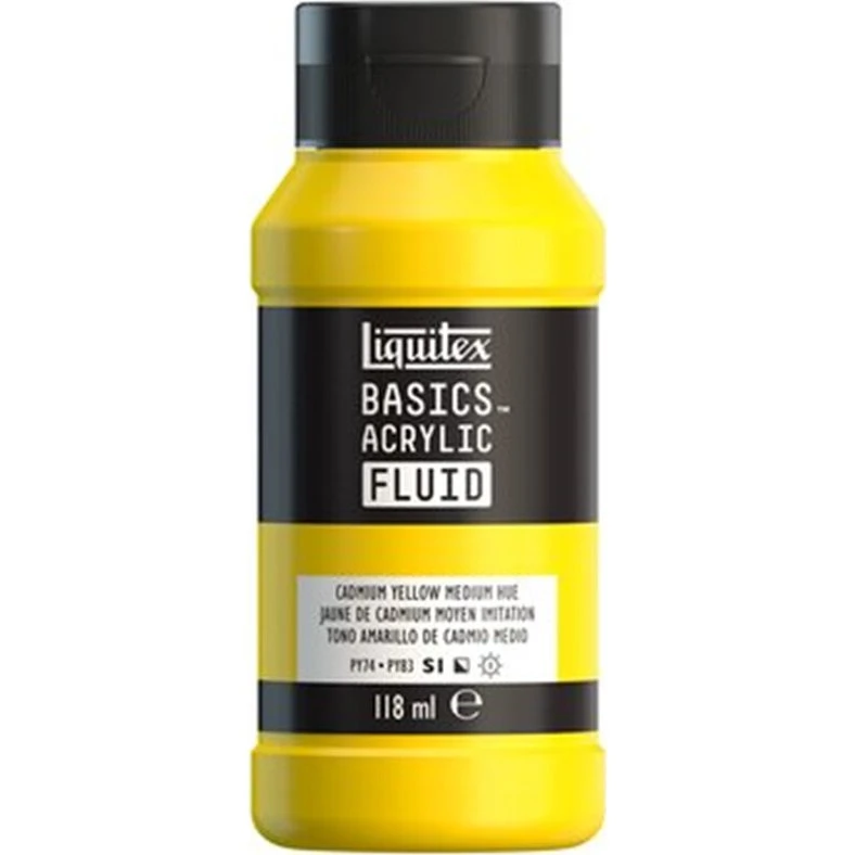 Liquitex Basics Fluid Akrylmaling - Cadmium Yellow Medium Hue 118 ml