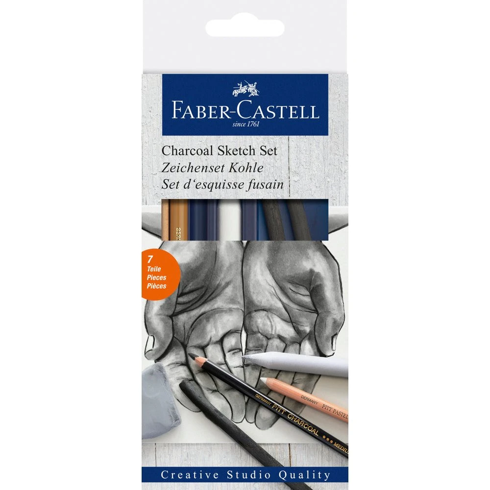 Faber-Castell Goldfaber Classic Skitsesæt med kul - 7 dele