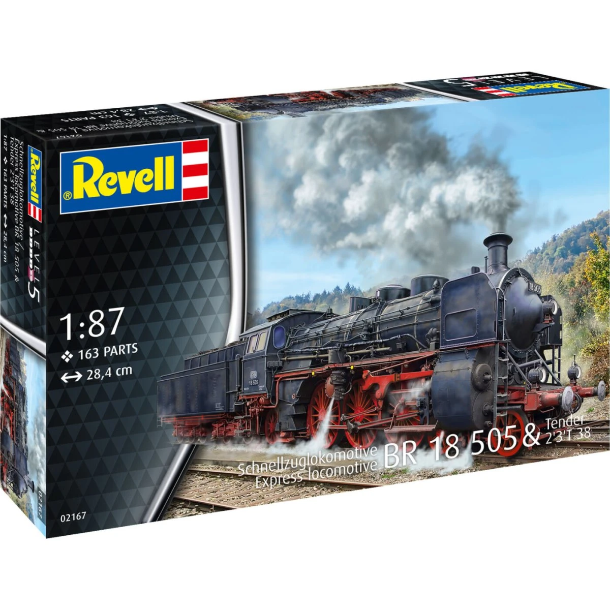 Revell BR 18 505 Lokomotiv med Tender - 1:87 Modelbyggesæt