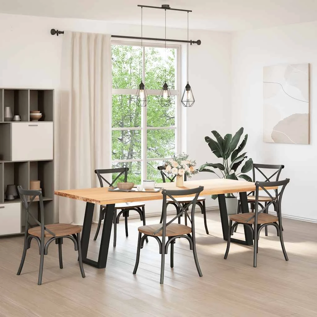 vidaXL Spisebordsben U-formet, 2 stk. Sort, 60 x 72-73 cm