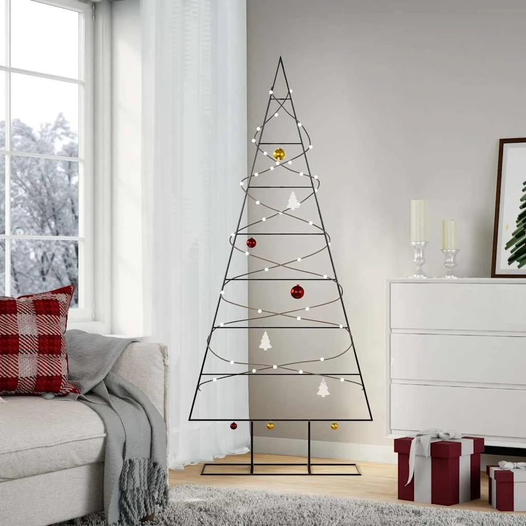 vidaXL dekorativt juletræ i metal 180 cm - sort