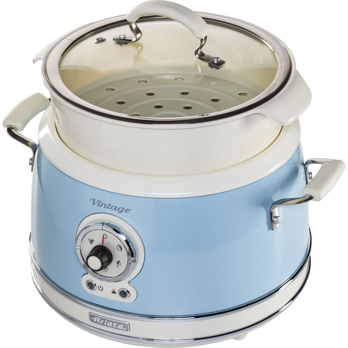 Ariete Vintage 2-i-1 Slow Cooker & Riskoger, 3,5L, Blå