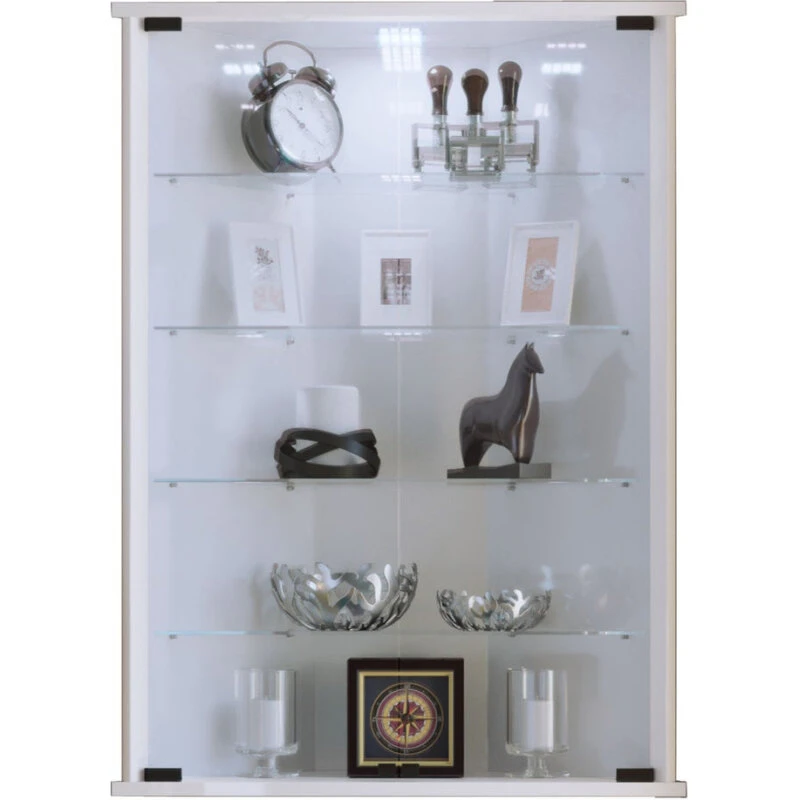 VCM Vecko hjørnevitrineskab, hvid (88x67x23 cm)