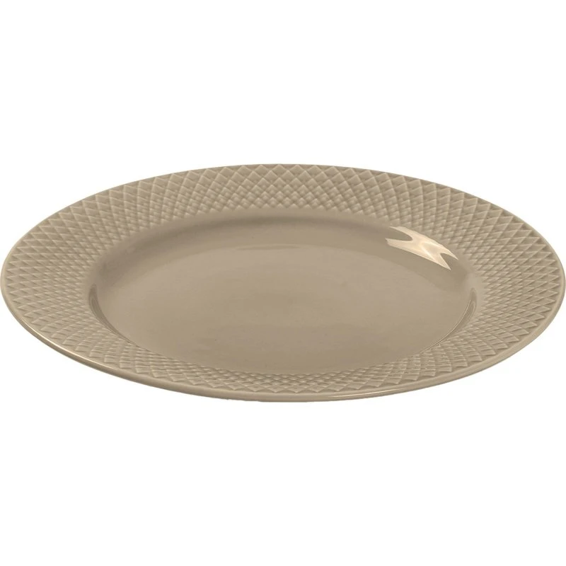 Lyngby Porcelæn Rhombe Earth frokosttallerken 23 cm - Clay