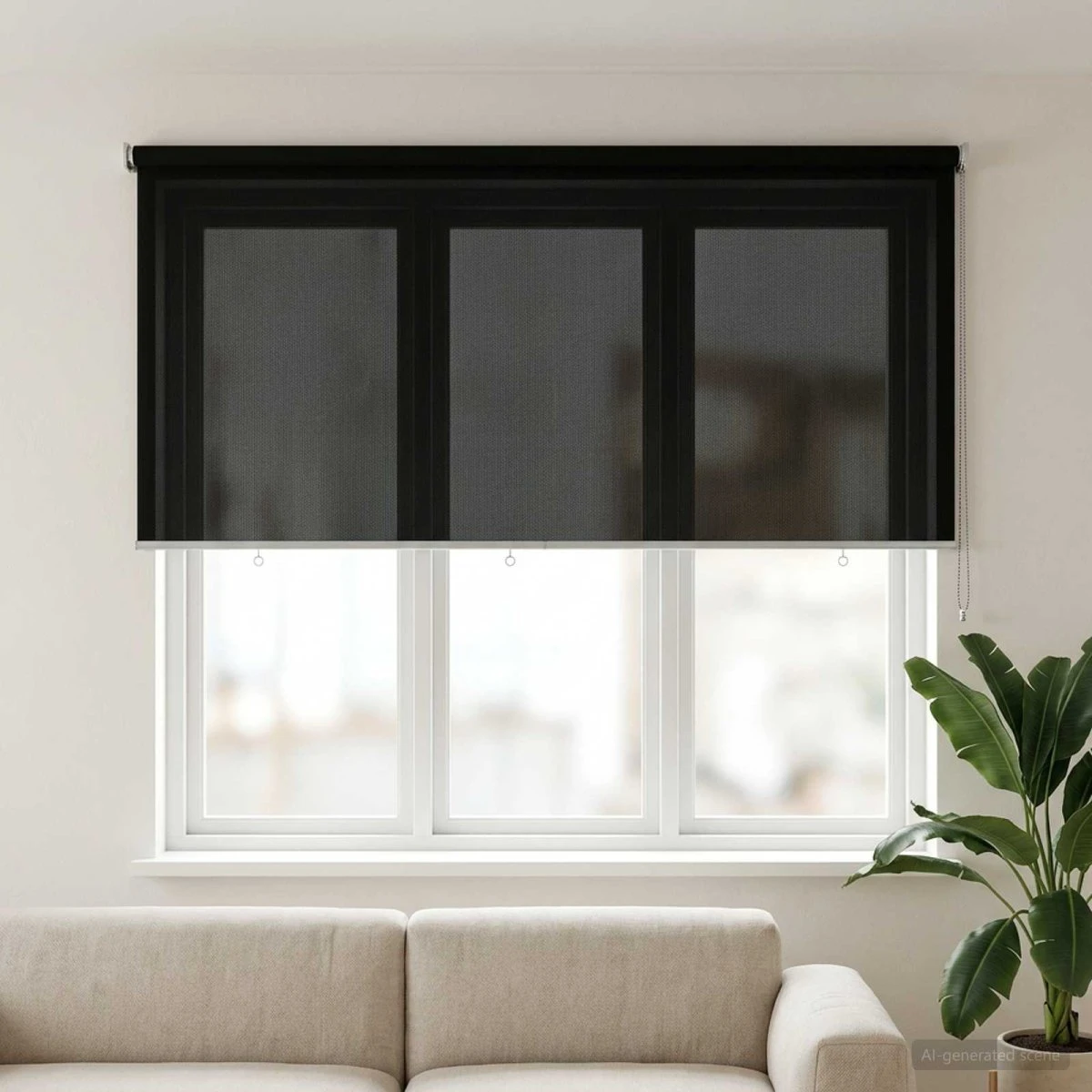 vidaXL Udendørs rulleskærm 200 x 140 cm Sort HDPE 90% UV-beskyttelse