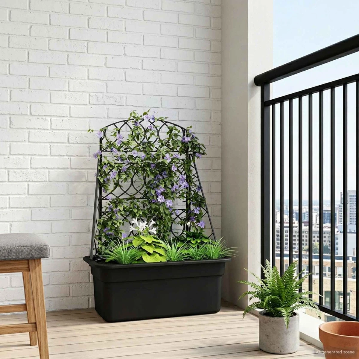 vidaXL Plantekasse med spalier Antracit 58 x 29 x 78 cm