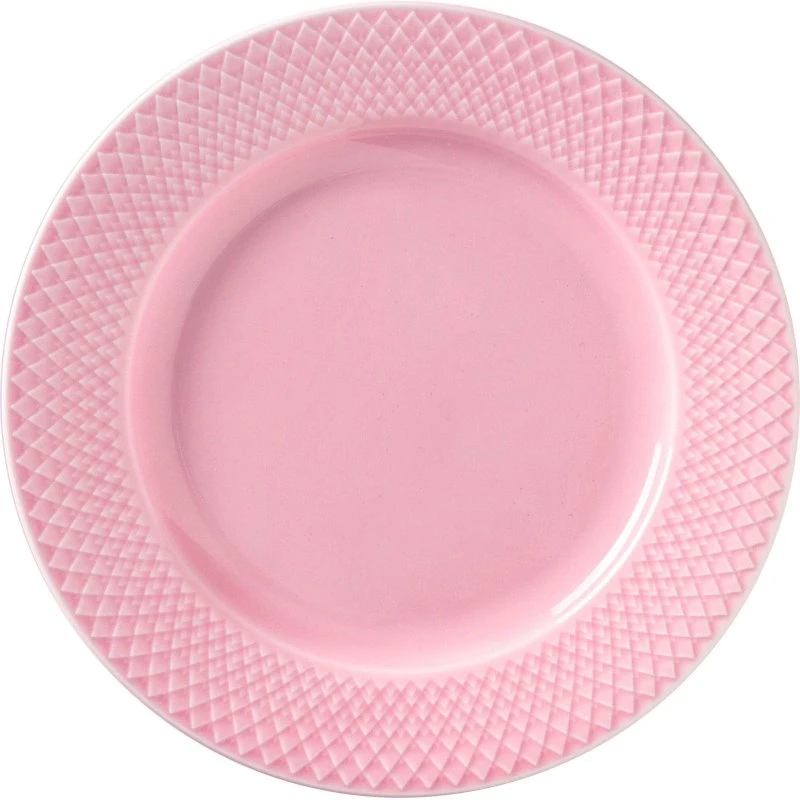 Lyngby Porcelæn Rhombe Color Frokosttallerken 21 cm - Rosa