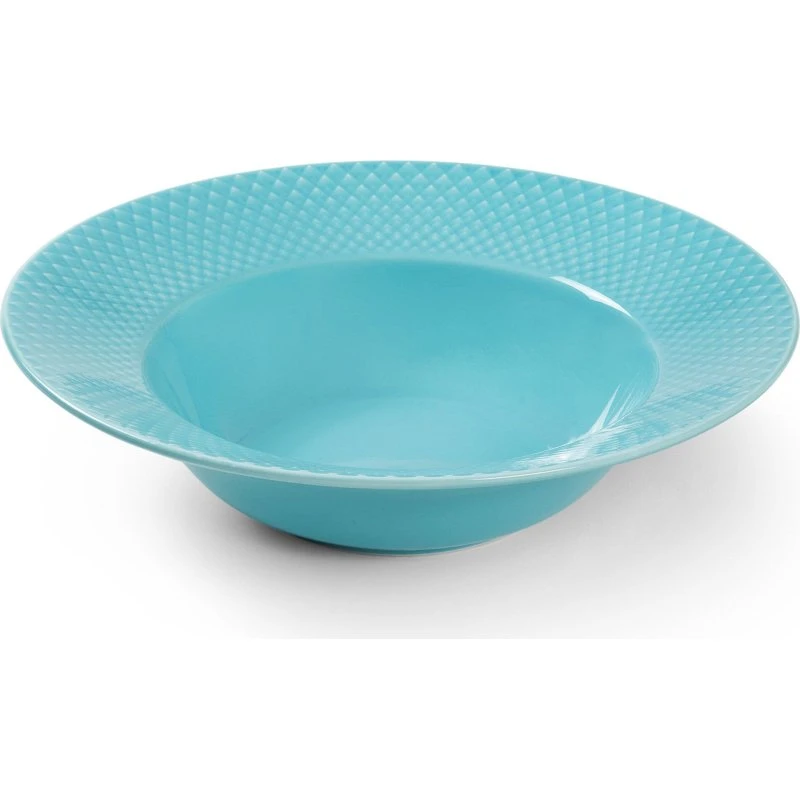 Lyngby Porcelæn Rhombe Color dyb tallerken 24,5 cm, turkis