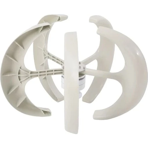 12V 600W Vindgenerator - 5-bladet PMG-vindturbine - Hvid