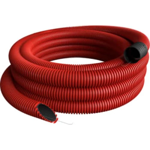 Kabelrør Flex HDPE Ø63/51 50M 450N Rød