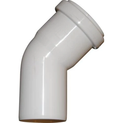 HTP Bøjning 45 grader 32mm med 1 muffe, hvid