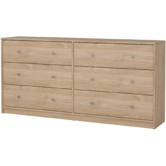 TVILUM May dobbelt kommode, 6 skuffer - Jackson Hickory