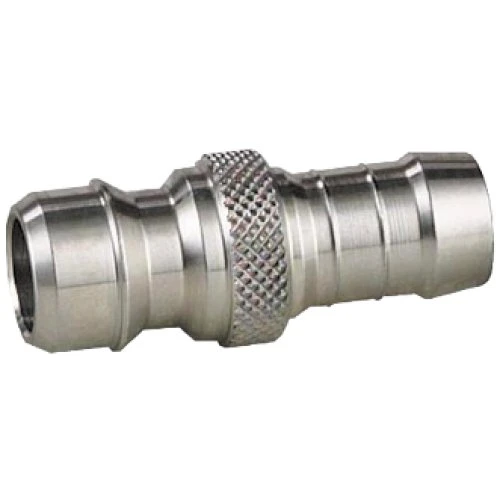 Nito 1/2" koblingsnippel i rustfrit stål med 1/2" og 3/4" slangespids