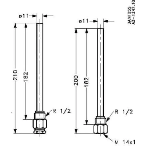 Danfoss RAVK pakning/nippelmuffe til kapillarrørspakdåse R1/2 M14x1