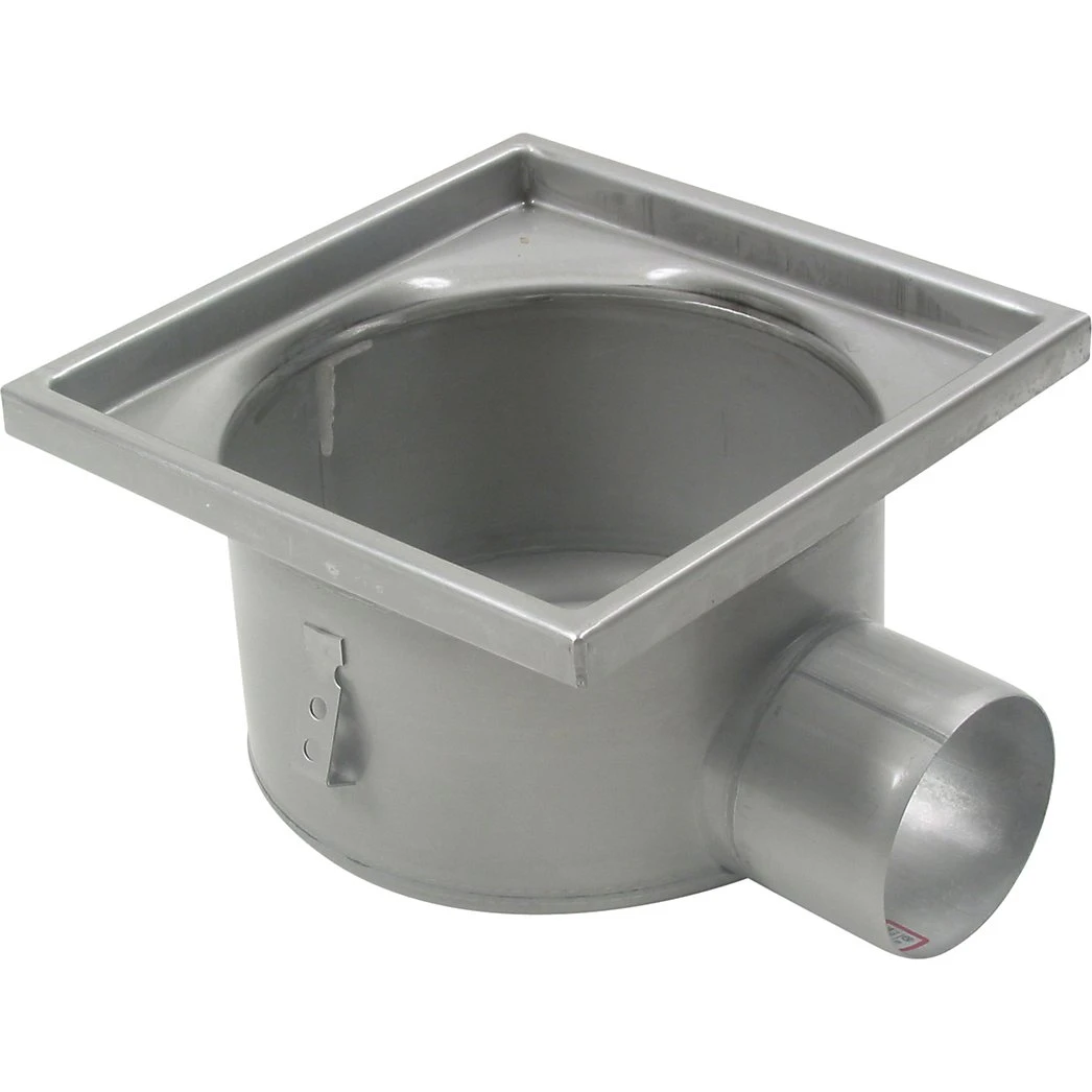 Blücher Industri Afløbskål Lav - 300x300mm - Syrefast Stål