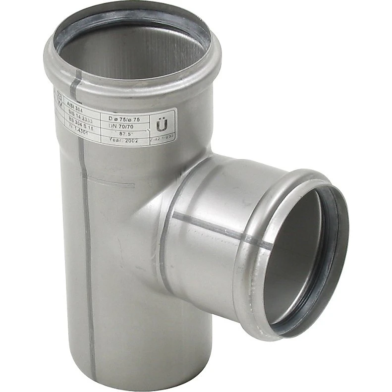Blücher EuroPipe grenrør 87,5° 50/50 mm syrefast stål
