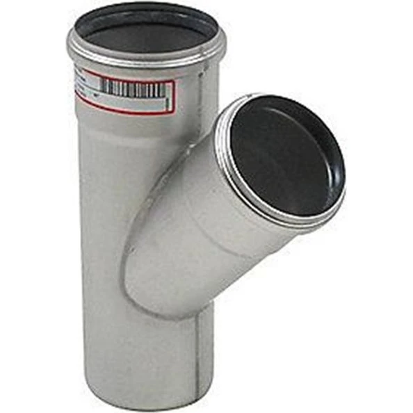 Blücher EuroPipe grenrør 45° 82/50 mm i rustfrit stål