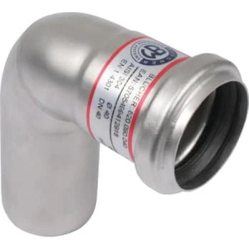 Blücher Ø 40 mm x 87,5° bøjning i rustfrit stål AISI304