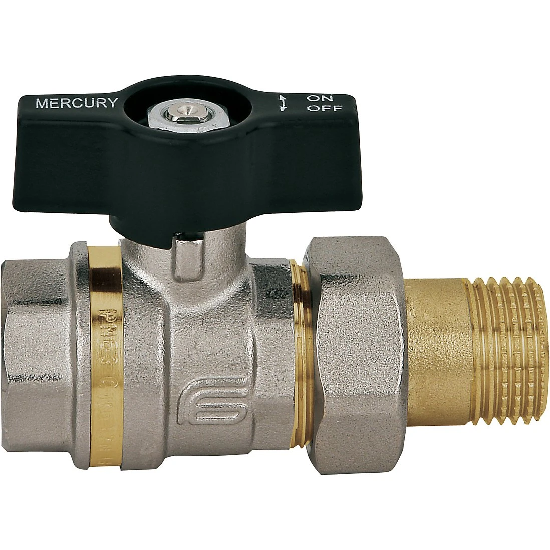 Mercury kuglehane 1/2'' muffe med radiatorforskruning T-greb