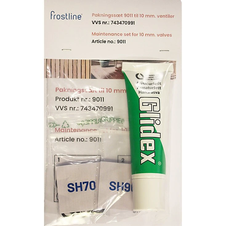 Frostline 9011 pakningssæt til dobbeltarmatur 10mm inkl. hanefedt