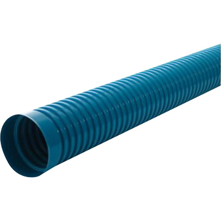 Wavin Opføringsrør Ø 425 x 6000 mm. Blå korrugeret PVC med muffe