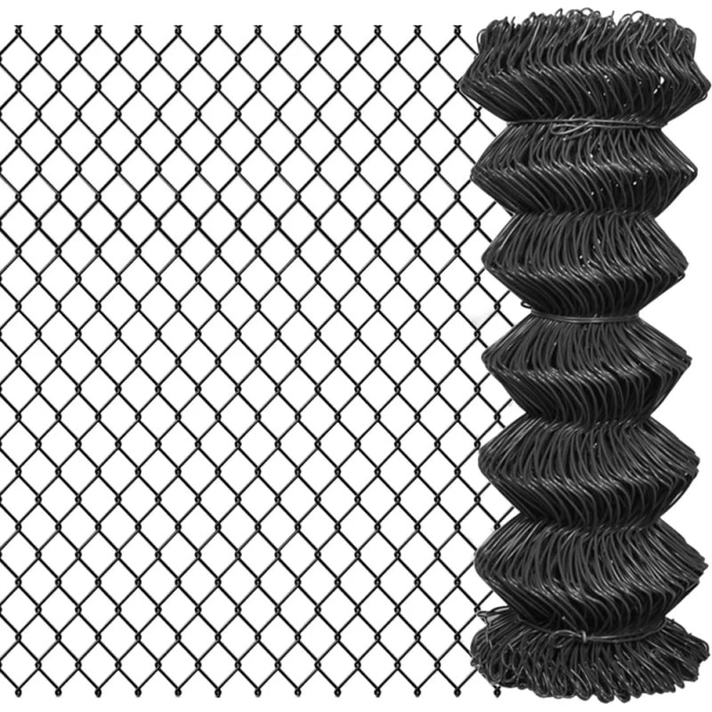 Fletvævshegn 25 x 1 m PVC-belagt stål - grå