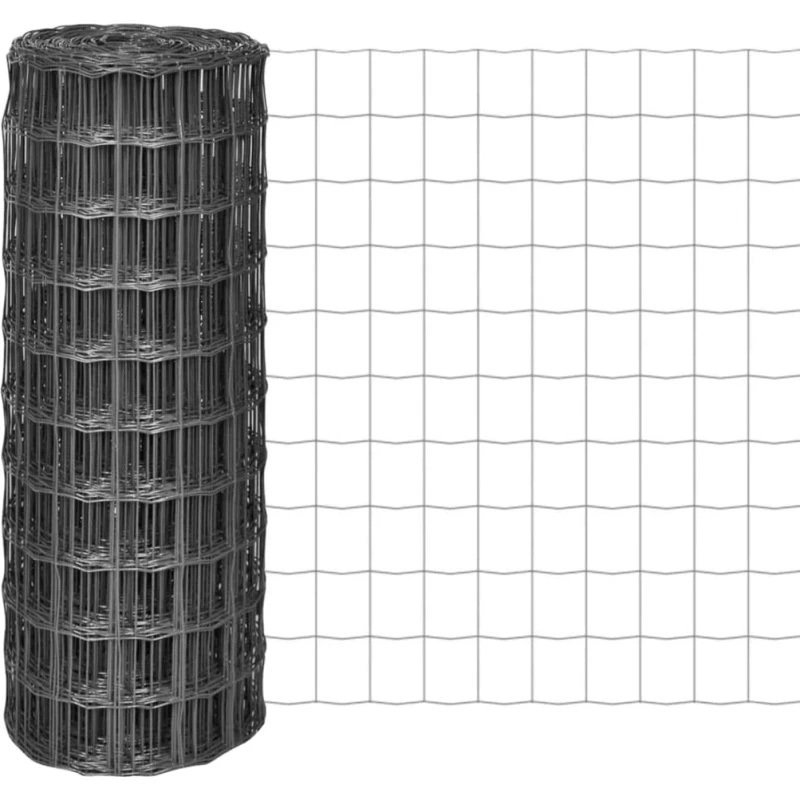 Eurohegn 10x1 m PVC-belagt stål – grå