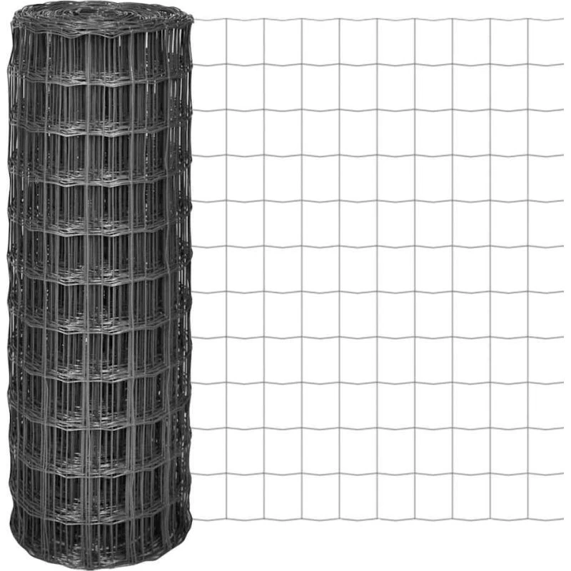 Eurohegn 25 x 1 m PVC-belagt stål, grå