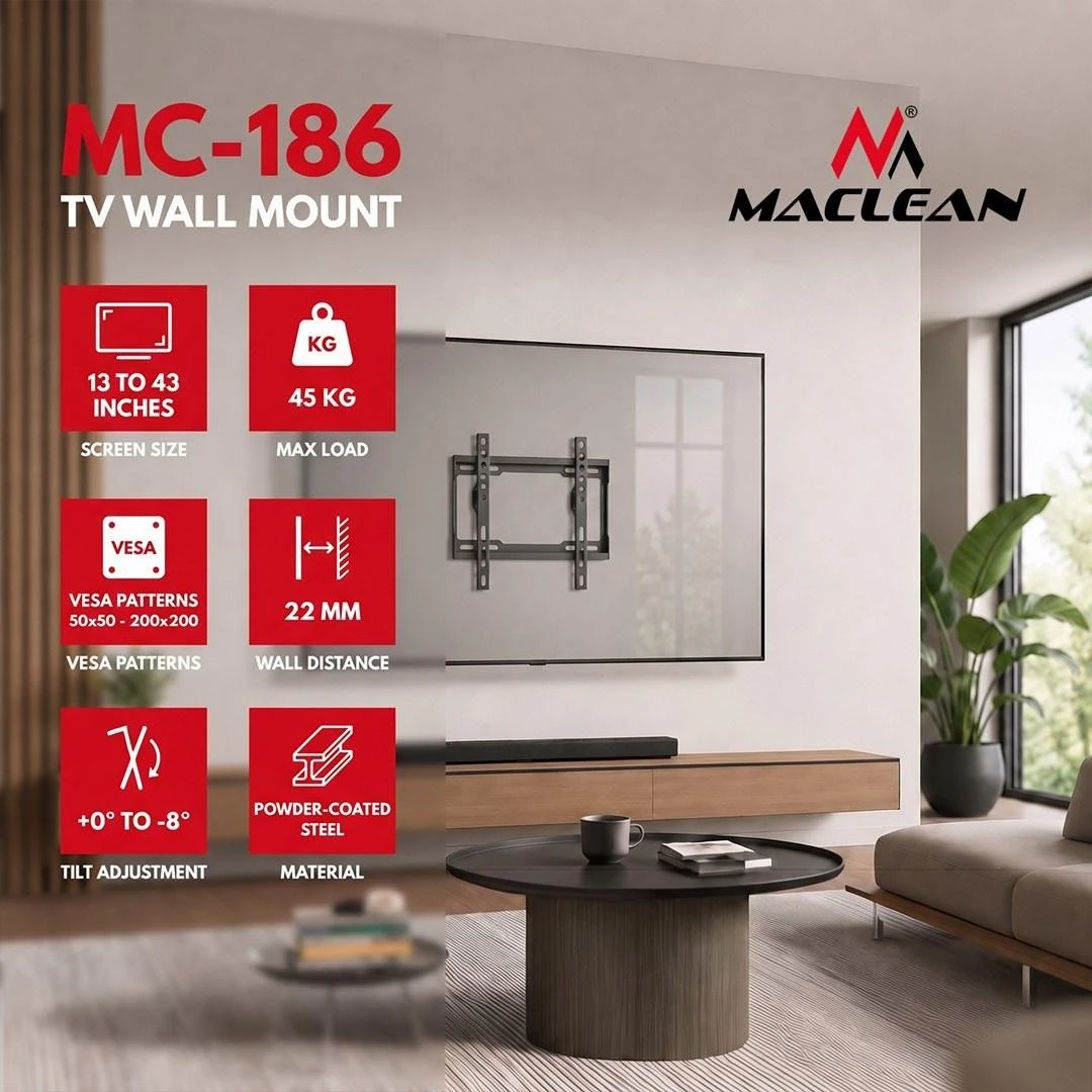 Maclean MC-186 TV-vægbeslag 13-43" - Sort