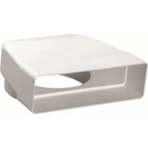 Ventilationsalbue 220x90 mm til 125 mm rund kanal, 90°