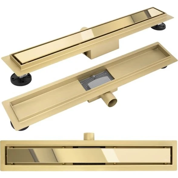 REA Neox 900 Linjeafløb i Guld - 90x11x6,5 cm