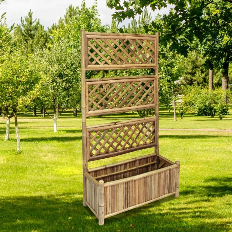 Forhøjet bambus plantekasse med espalier 70 cm