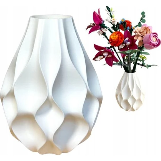 ABYSSAL Vase - Moderne hvid 3D-printet dekoration, 17 cm