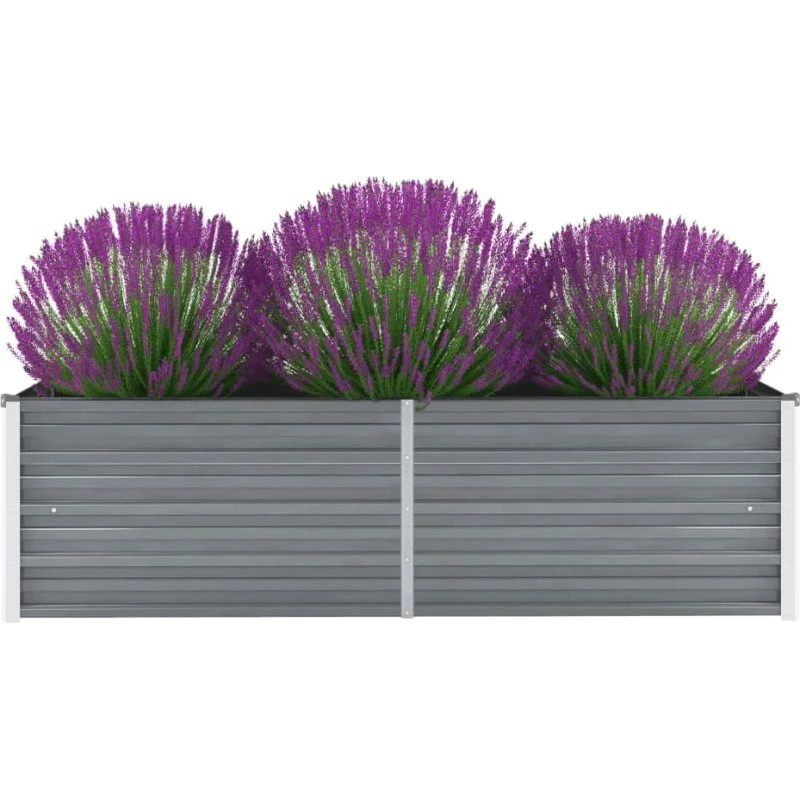 Forhøjet plantekasse 160x40x45 cm galvaniseret stål - grå