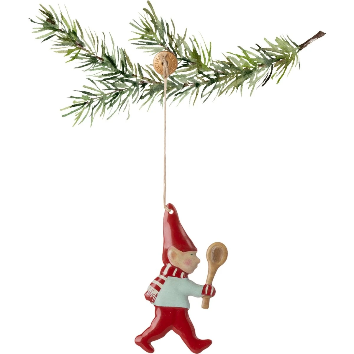 Maileg Metal Nisse med ske - Dekorativt juleornament
