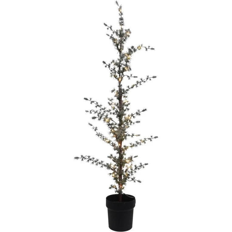 Nordic Winter kunstigt lærketræ i potte, 120 cm, 40 LED-lys