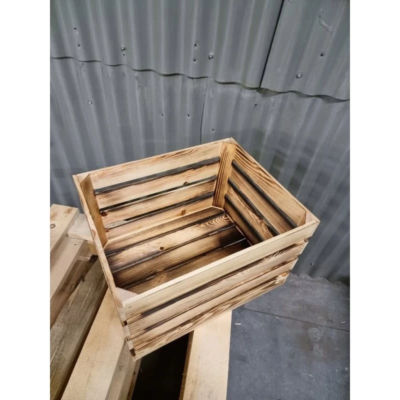 PRODUCENT Trækasse 50x40x30 - Ildbrændt og stilfuld