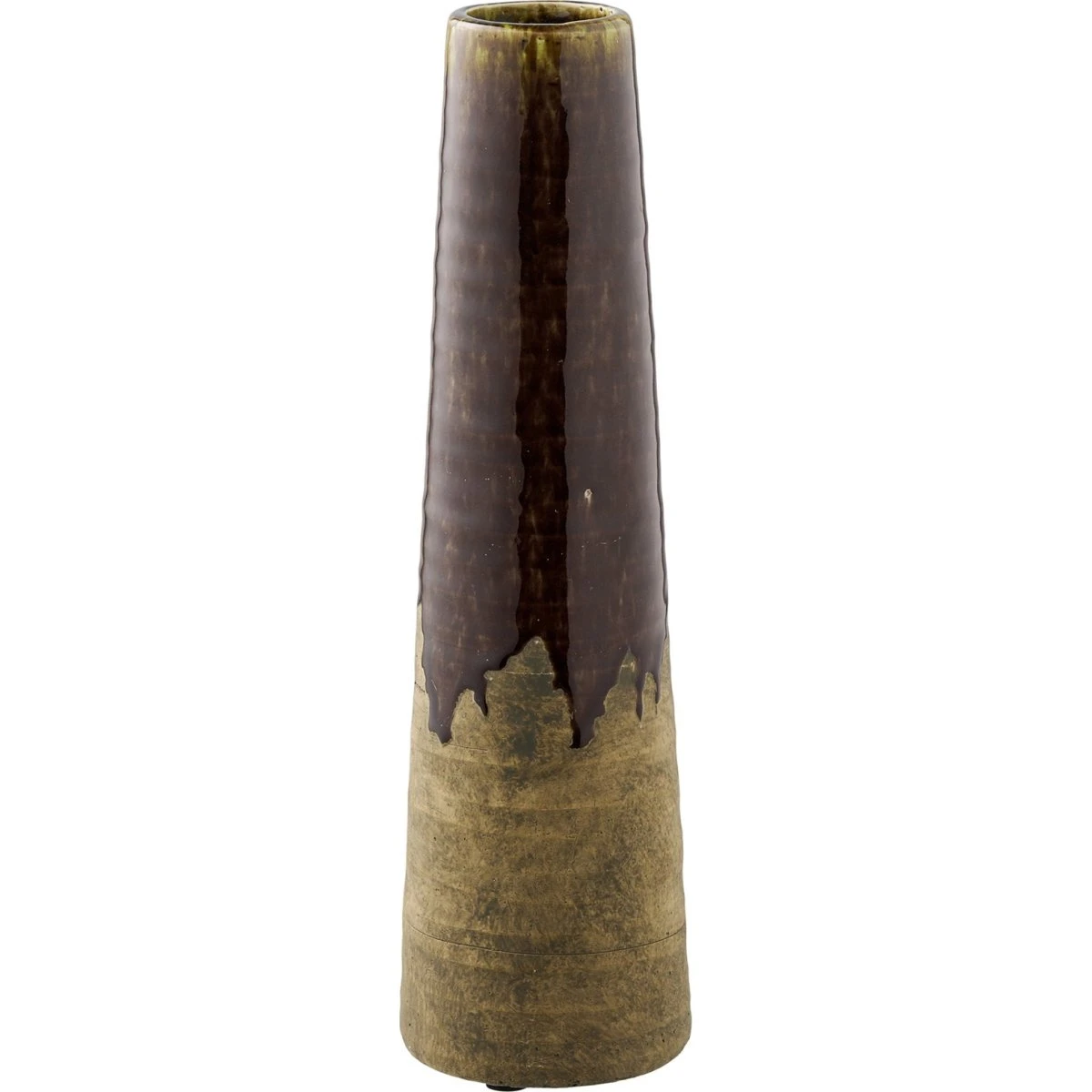 House Nordic Vase i brun keramik, Ø11 x 39 cm
