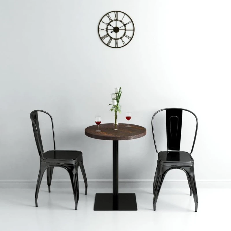 Bistrobord rund MDF & stål 60x75 cm – mørk aske