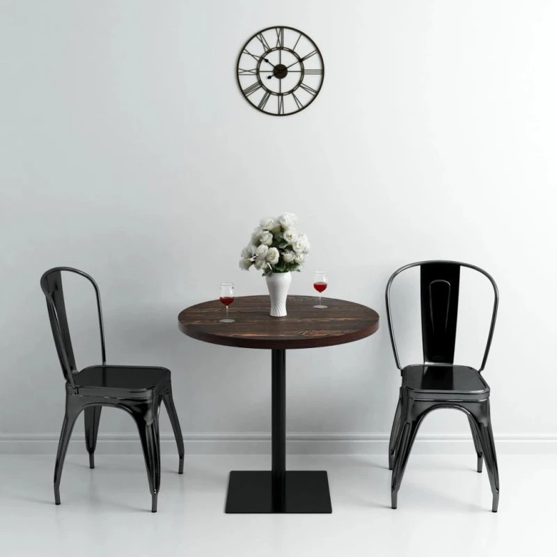 Bistrobord rund 80x75 cm MDF & stål - mørk aske