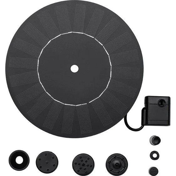 Solcelledrevet vandfontæne med 8 dyser - 18 cm