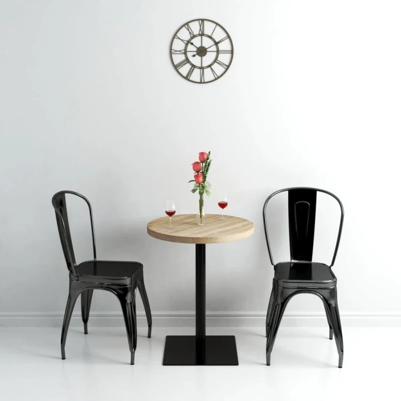 Bistrobord rundt 60x75 cm MDF/stål egetræsfarvet