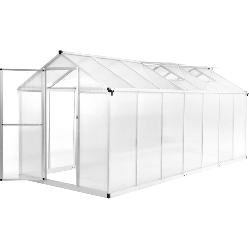 Drivhus 421x190x195 cm aluminium – 8 m², 15,6 m³
