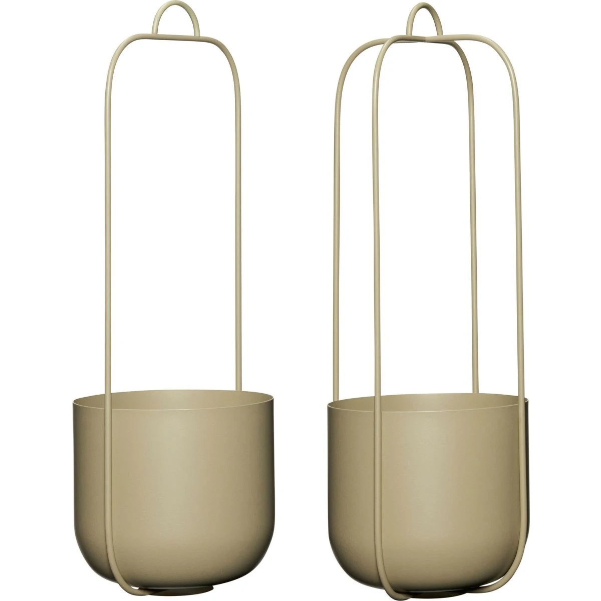 Hübsch Lotus hængepotte 2-pak, khaki