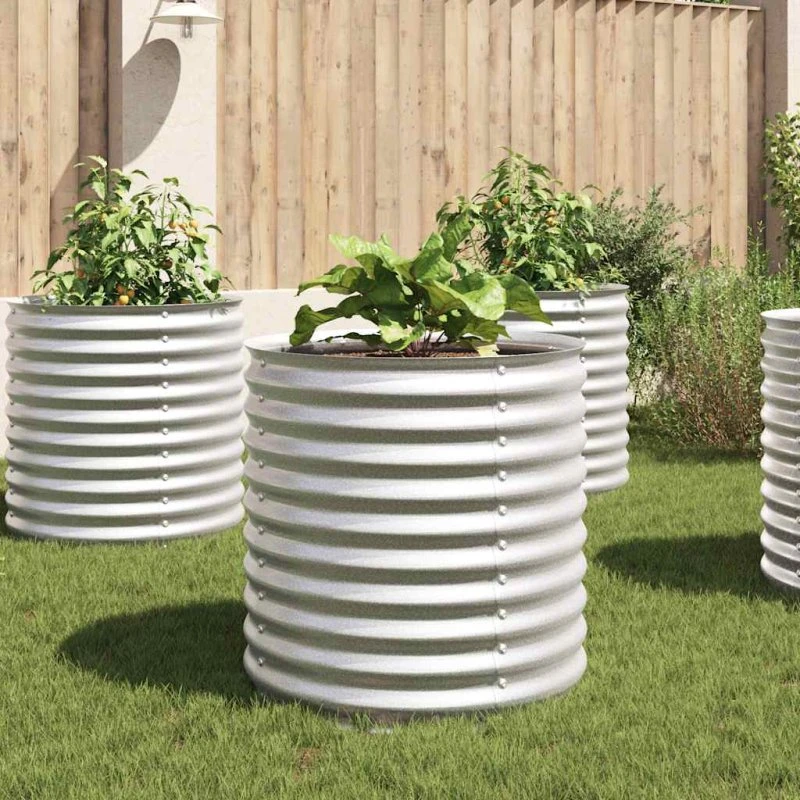 Forhøjet plantekasse 80x80x81 cm galvaniseret stål