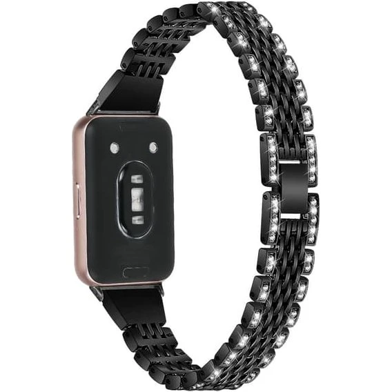 Samsung Galaxy Fit3 SM-R390 Urrem med Rhinestones - Sort