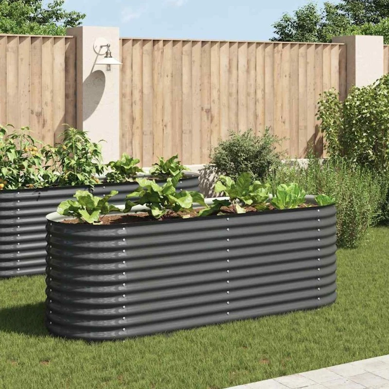 Forhøjet plantekasse 240x80x81 cm galvaniseret stål